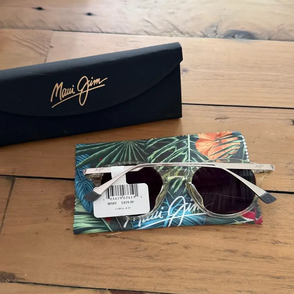 Maui Jim Momi Unisex Silver Sunglasses NWT